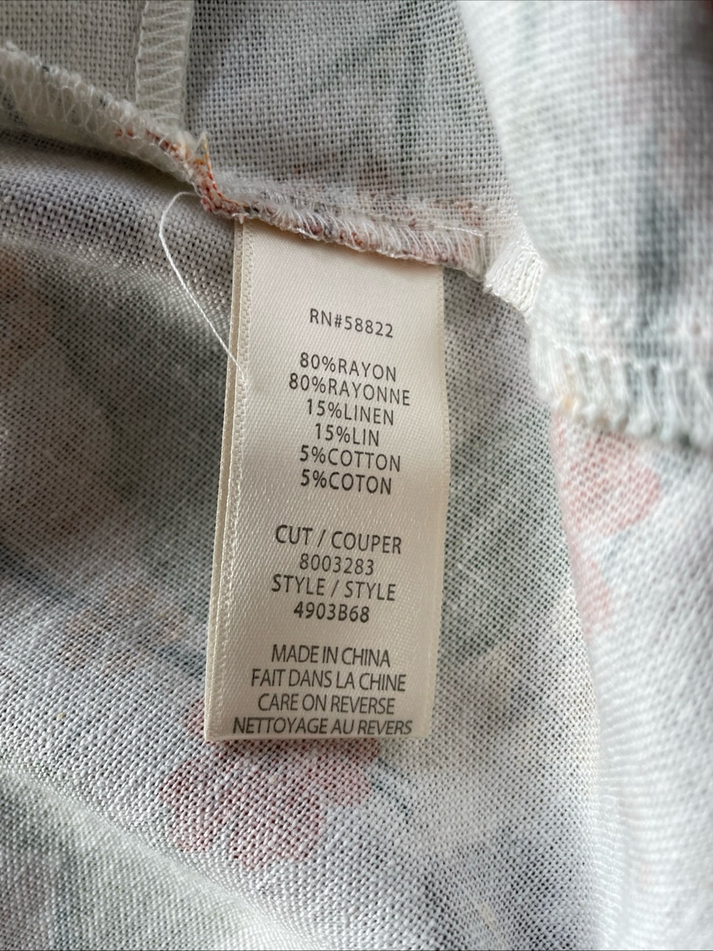 NWT $168 Max Studio London Linen Blend Ivory Floral Pockets A-Line Dress Large - Picture 8 of 11
